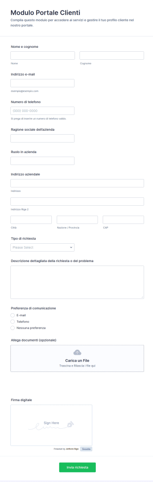 Modulo Portale Clienti