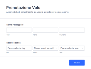 Modulo Prenotazione Voli Form Template