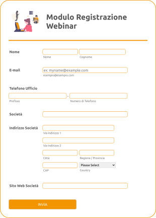 Modulo Registrazione Webinar Form Template