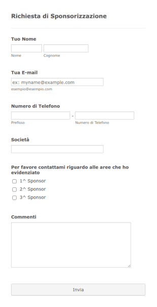 Modulo Richiesta Sponsorizzazione
