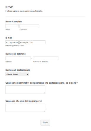 Modulo Conferma Immediata Di Partecipazione All'Evento
