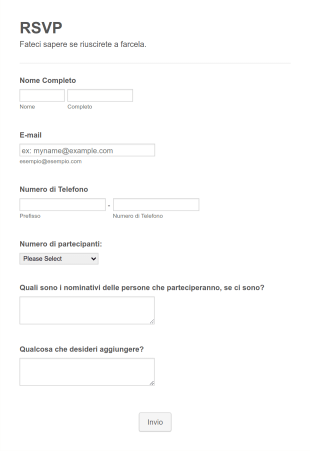 Modulo Conferma Immediata Di Partecipazione All'Evento Form Template