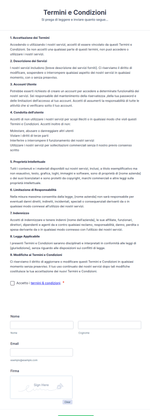Modulo Termini E Condizioni