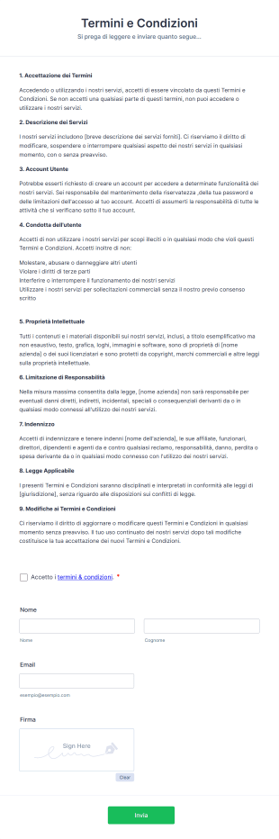 Modulo Termini E Condizioni