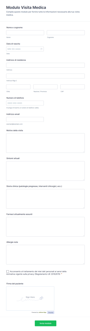 Modulo Visita Medica