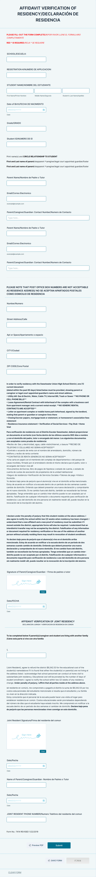 Moh Affidavit Verification Of Residency Form Template