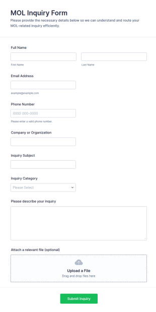 MOL Inquiry Form Template