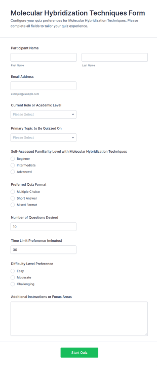 Molecular Hybridization Techniques Quiz Form Template