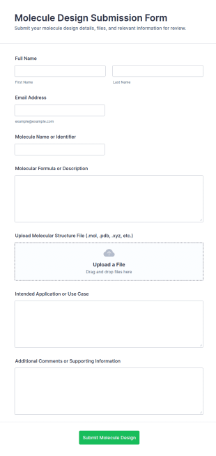 Molecule Design Submission Form Template
