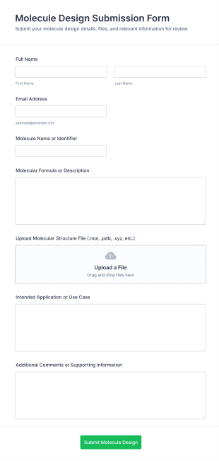 Molecule Design Submission Form Form Template