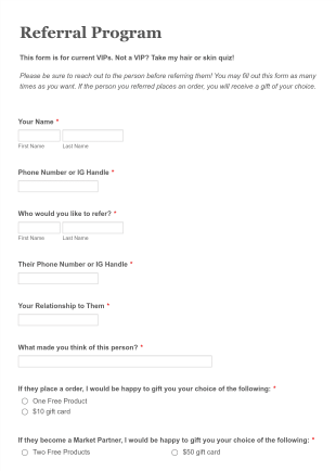 Monat Referral Form Template