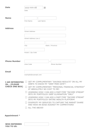 Money Merge Account “Your Freedom Just Arrived” Form Template