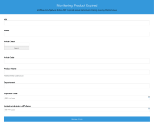 Monitoring Product Expired Form Template