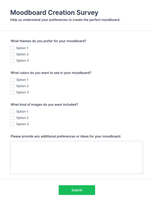 Moodboard Creation Survey Form Template