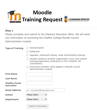 Moodle Training Request Form Template