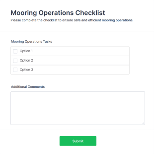 Mooring Operations Checklist Form Template