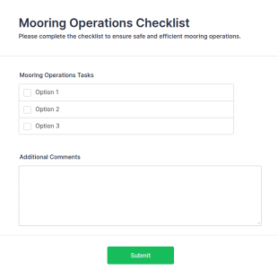 Mooring Operations Checklist Form Template