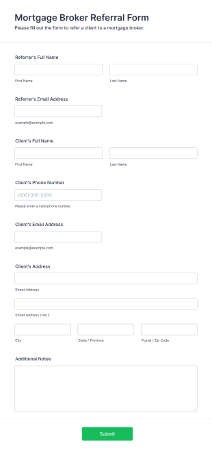 Mortgage Broker Referral Form Template
