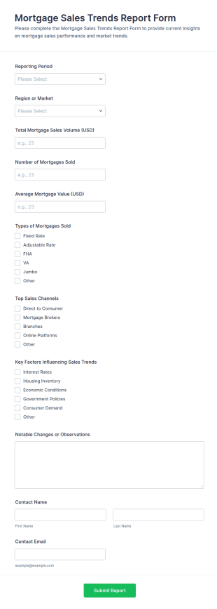 Mortgage Sales Trends Report Form Template