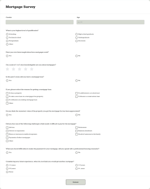 Mortgage Survey Form Template
