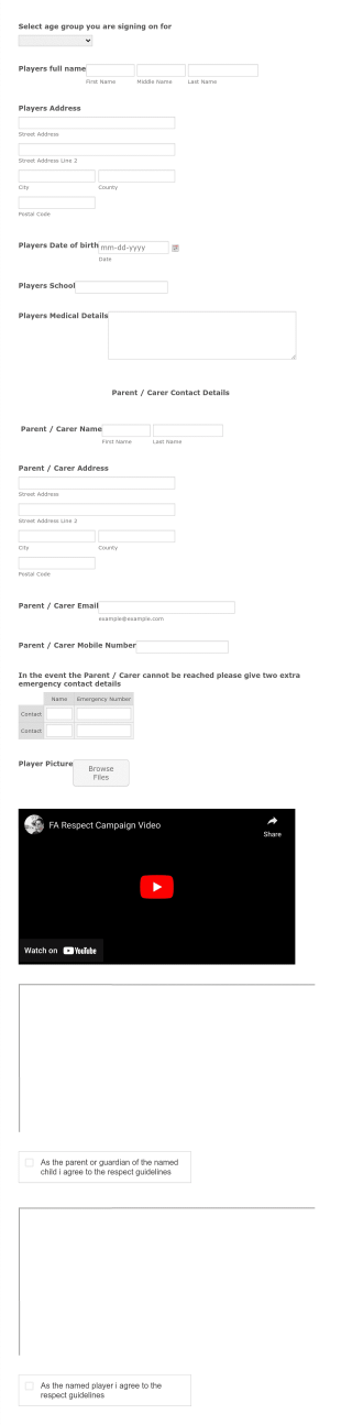Mossley Afc Sign On Form Template