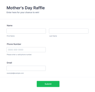 Mother's Day Raffle Form Template