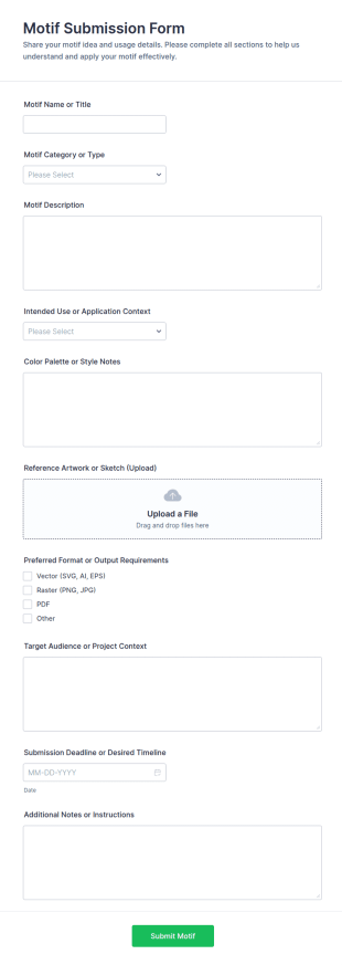 Motif Submission Form Template
