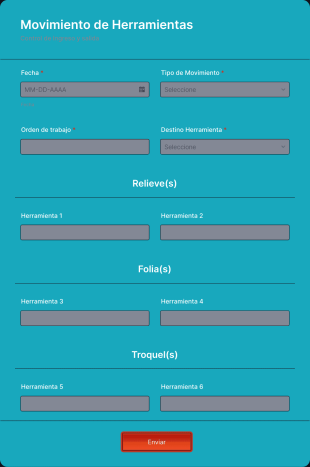 Movimiento De Herramientas Form Template