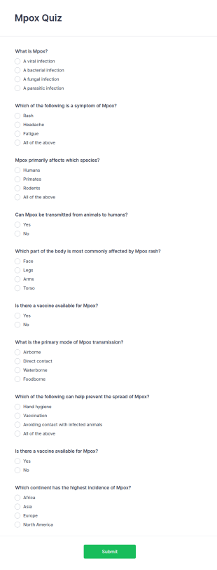 Mpox Quiz Form Template