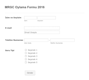 MRGC Oylama Formu 2016 Form Şablonu