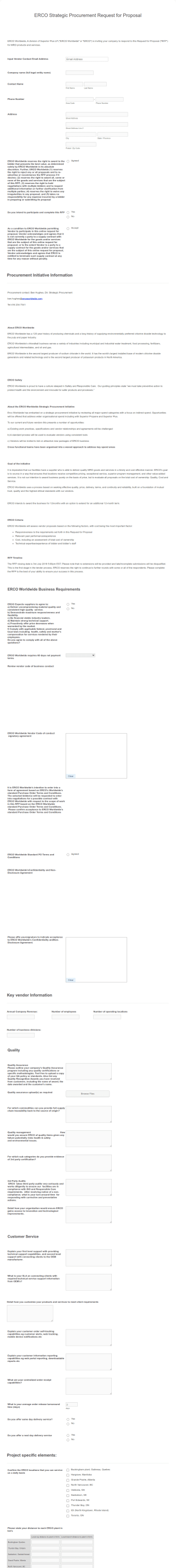 Procurement Request For Proposal Form Template