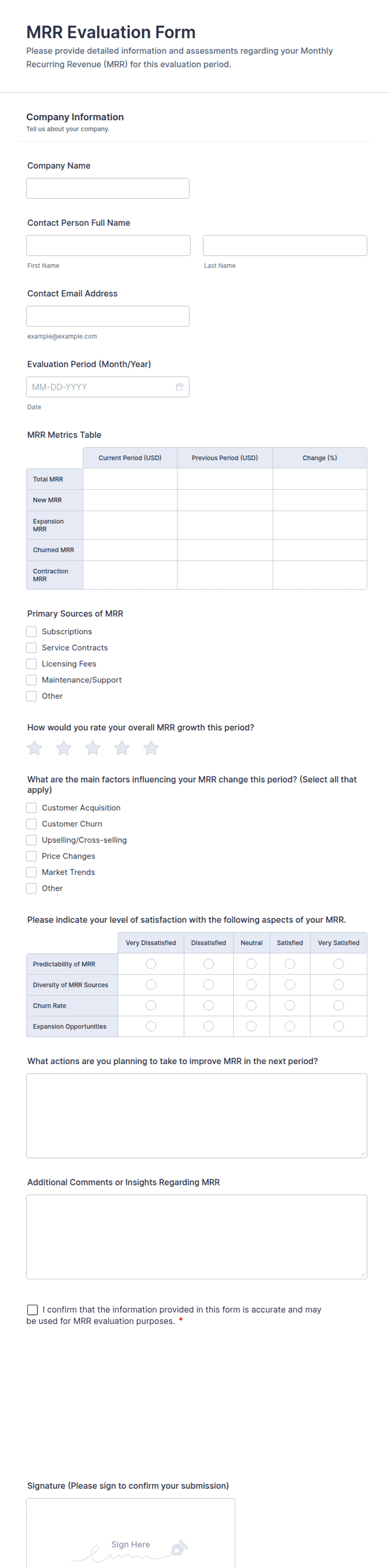 Sample Mr Form Excel.pdf MRR Evaluation Form Template | Jotform