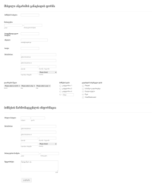 მსხვილი ანგარიშის განაცხადის ფორმა Form Template