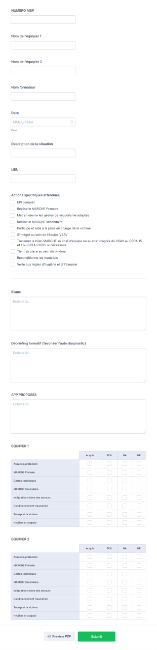 MSP équipier SUAP Form Template