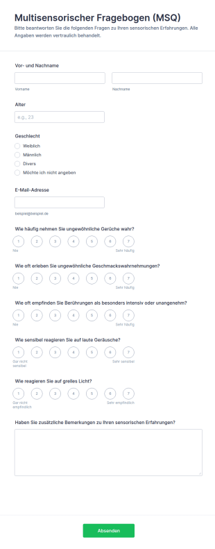 MSQ Fragebogen Formular