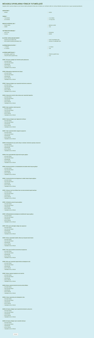 Mücadele Sporlarına Yönelik Tutum Ölçeği Form Template