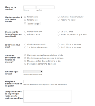 Mujer Plan Personalizado