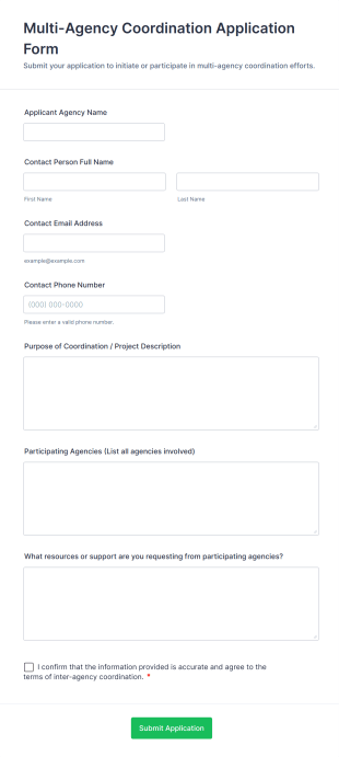 Multi Agency Coordination Application Form Template