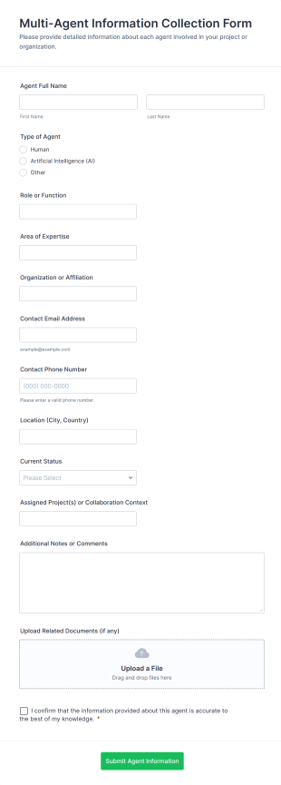 Multi Agent Information Collection Form Template
