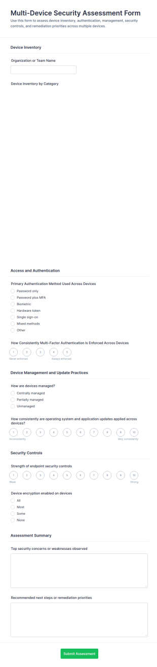 Multi Device Security Assessment Form Template