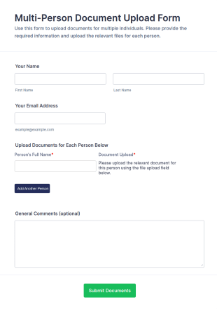 Multi Person Document Upload Form Template