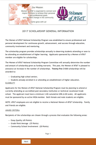 Multipage Grant Application Form Template