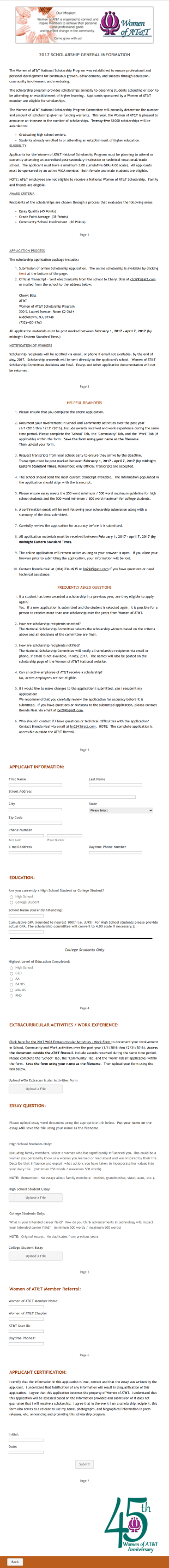 Multipage Grant Application Form Template