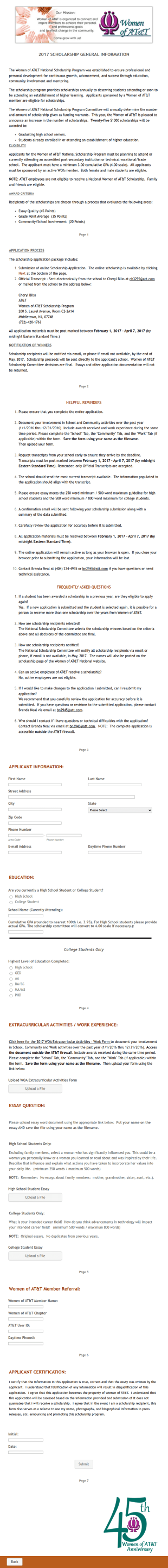 Multipage Grant Application Form Template
