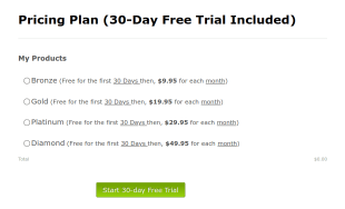 Multiple Choice Recurring Subscriptions Form Template