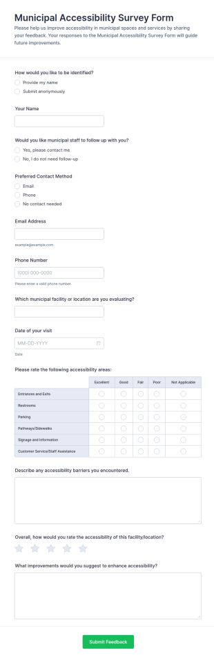 Municipal Accessibility Survey Form Template