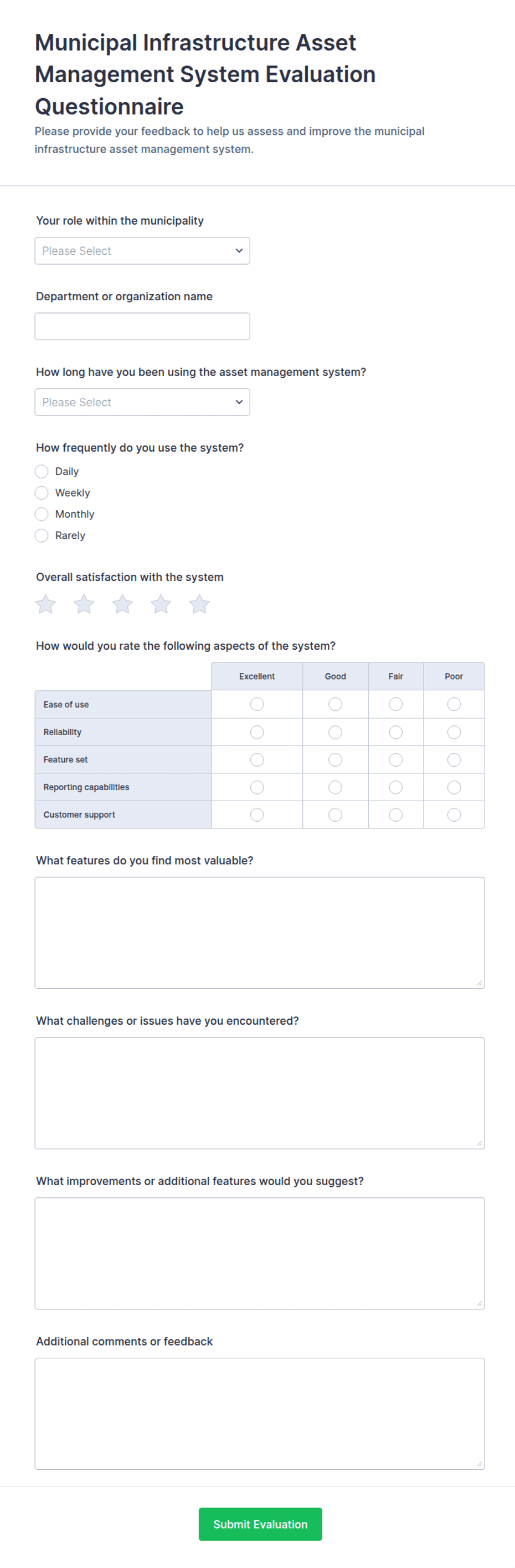 Municipal Infrastructure Asset Management System Evaluation ...