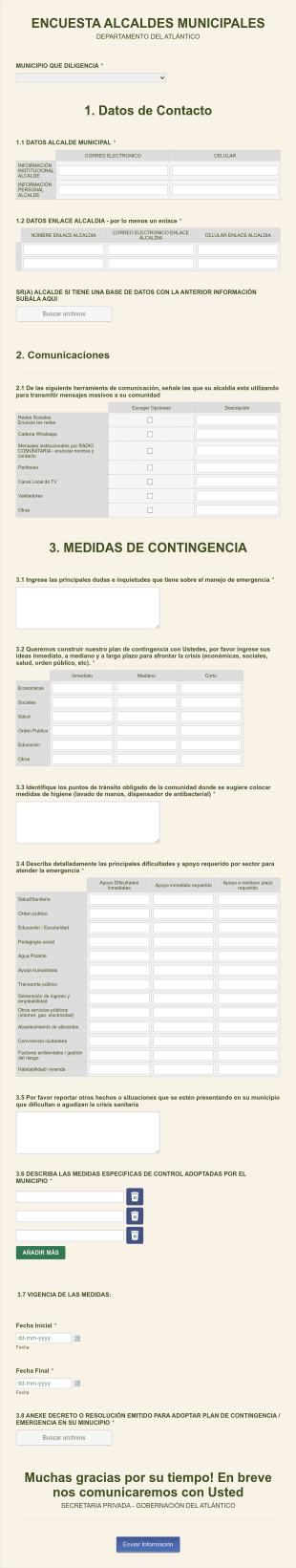 Municipal Mayors Survey In Spanish