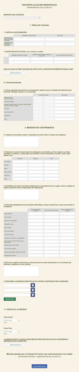 Municipal Mayors Survey In Spanish
