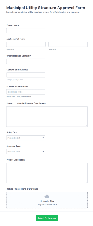 Municipal Utility Structure Approval Form Template